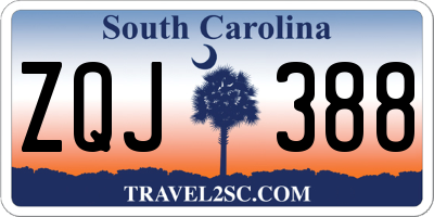 SC license plate ZQJ388