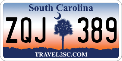 SC license plate ZQJ389