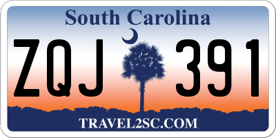 SC license plate ZQJ391