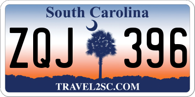 SC license plate ZQJ396