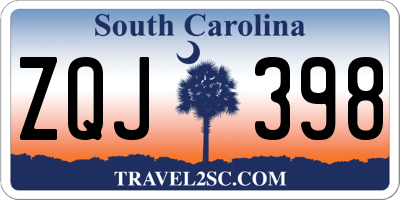 SC license plate ZQJ398