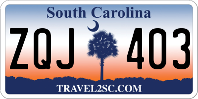 SC license plate ZQJ403