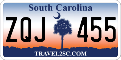 SC license plate ZQJ455
