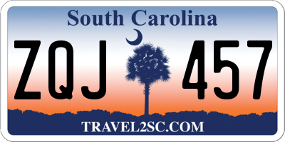 SC license plate ZQJ457