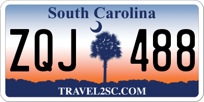 SC license plate ZQJ488