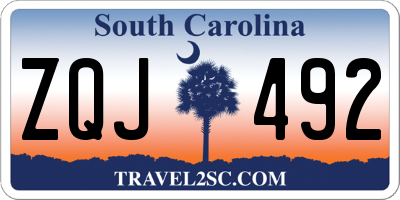 SC license plate ZQJ492