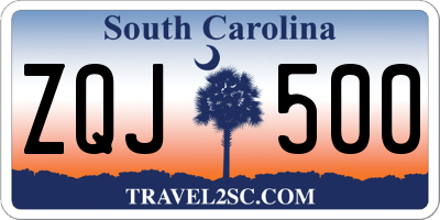SC license plate ZQJ500