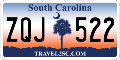 SC license plate ZQJ522