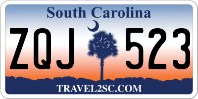 SC license plate ZQJ523