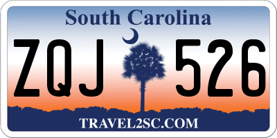 SC license plate ZQJ526