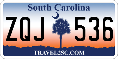 SC license plate ZQJ536