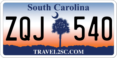 SC license plate ZQJ540