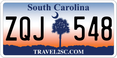 SC license plate ZQJ548