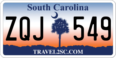 SC license plate ZQJ549