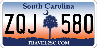 SC license plate ZQJ580