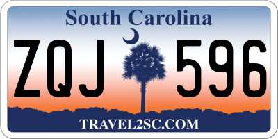 SC license plate ZQJ596