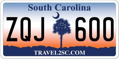 SC license plate ZQJ600