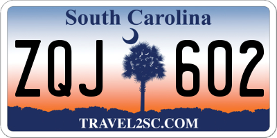 SC license plate ZQJ602