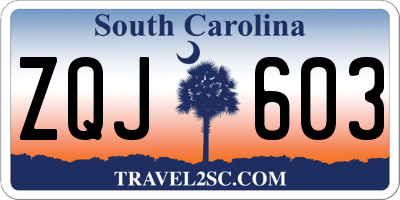 SC license plate ZQJ603