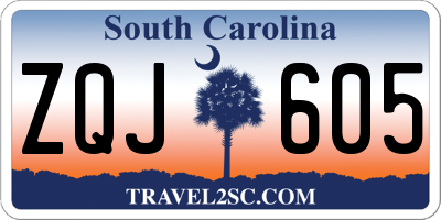 SC license plate ZQJ605