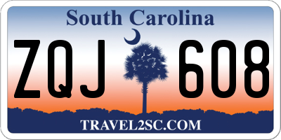 SC license plate ZQJ608