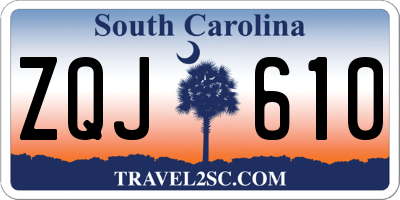 SC license plate ZQJ610