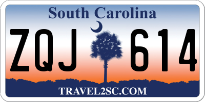 SC license plate ZQJ614