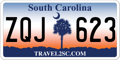 SC license plate ZQJ623