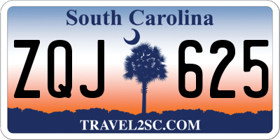 SC license plate ZQJ625