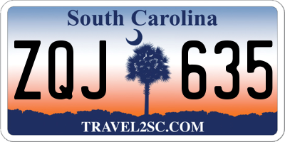 SC license plate ZQJ635