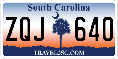 SC license plate ZQJ640