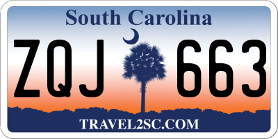 SC license plate ZQJ663