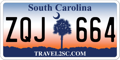 SC license plate ZQJ664