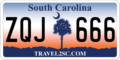 SC license plate ZQJ666