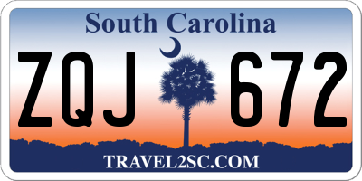SC license plate ZQJ672