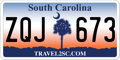 SC license plate ZQJ673