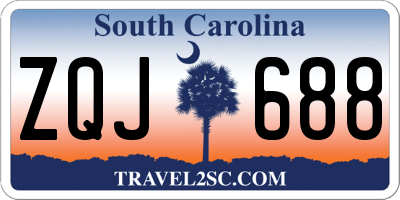 SC license plate ZQJ688