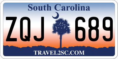SC license plate ZQJ689