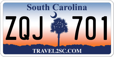 SC license plate ZQJ701