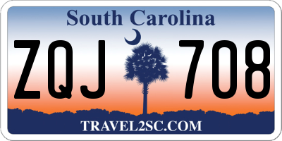 SC license plate ZQJ708