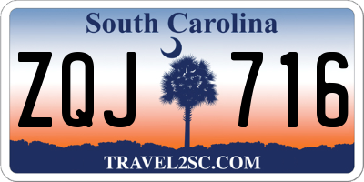 SC license plate ZQJ716