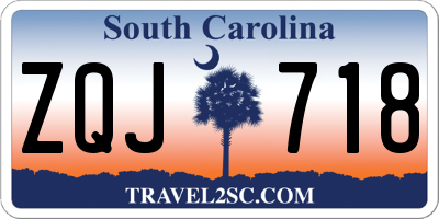 SC license plate ZQJ718