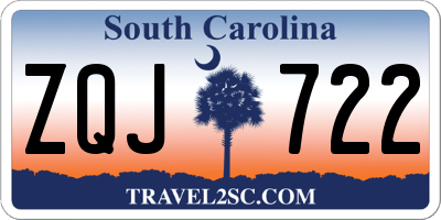 SC license plate ZQJ722