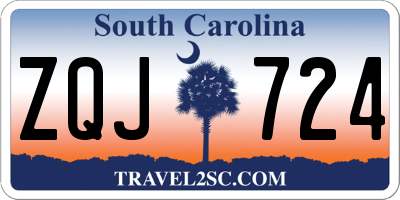SC license plate ZQJ724