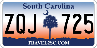 SC license plate ZQJ725