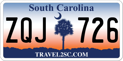 SC license plate ZQJ726