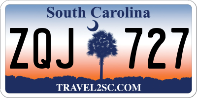 SC license plate ZQJ727
