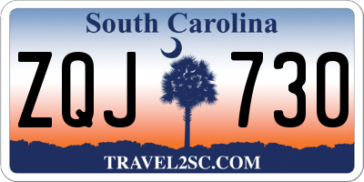 SC license plate ZQJ730