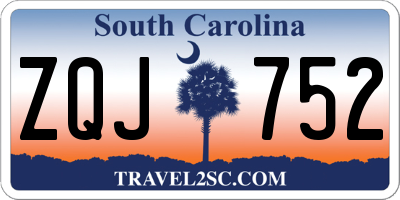 SC license plate ZQJ752