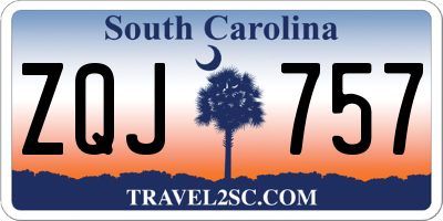 SC license plate ZQJ757